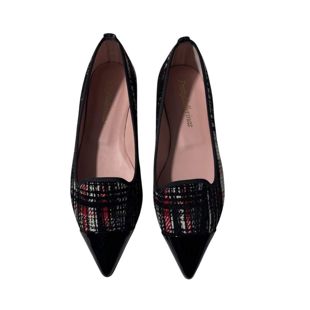 Pretty Ballerinas Plaid Flats – Size 37 – NWOT – Patent Toe Parisian look